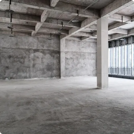 Interior concrete floor slab in a Minnesota basement